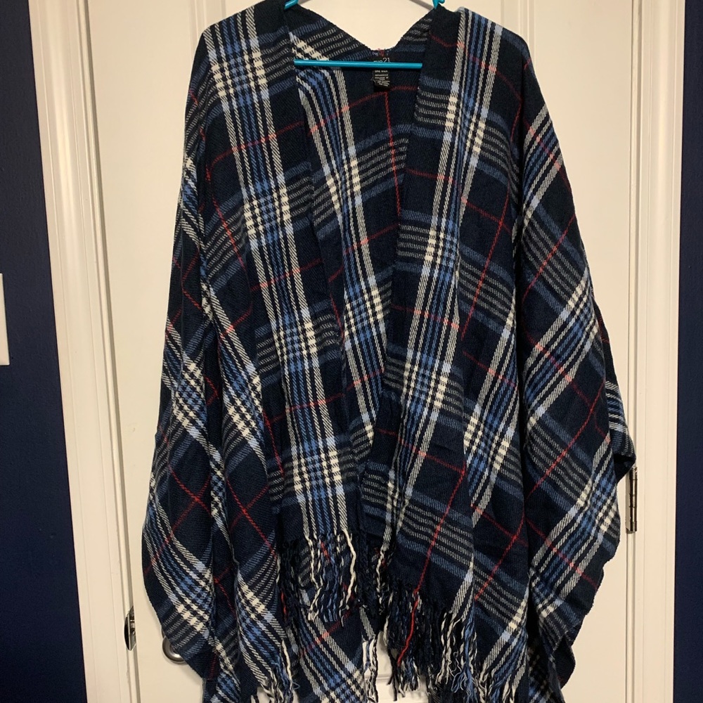 Flannel Plaid Print Shawl/Wrap